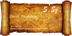 Seif Szabina névjegykártya