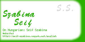 szabina seif business card